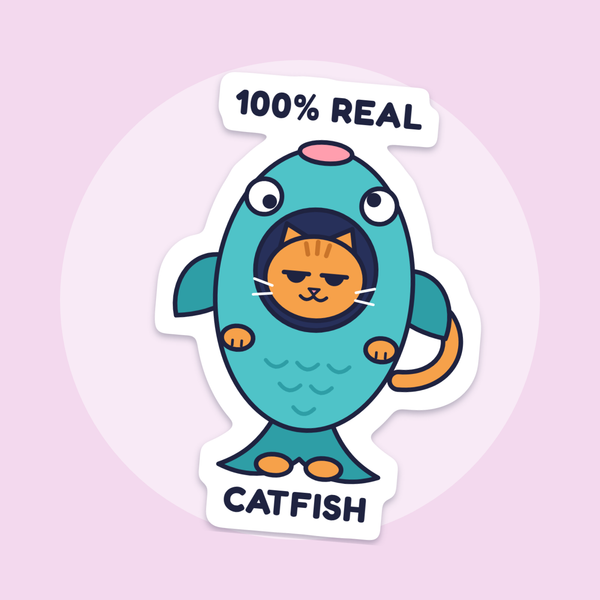 100% Real Catfish sticker