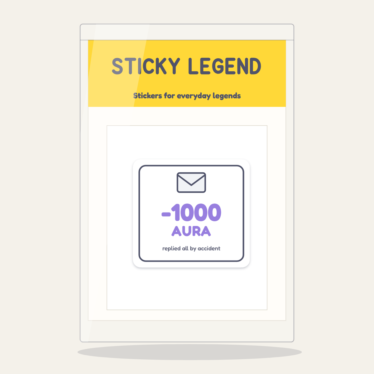 -1000 Aura: Replied All sticker in its Sticky Legend pack
