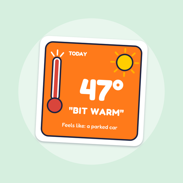 47 Degrees: Bit Warm sticker