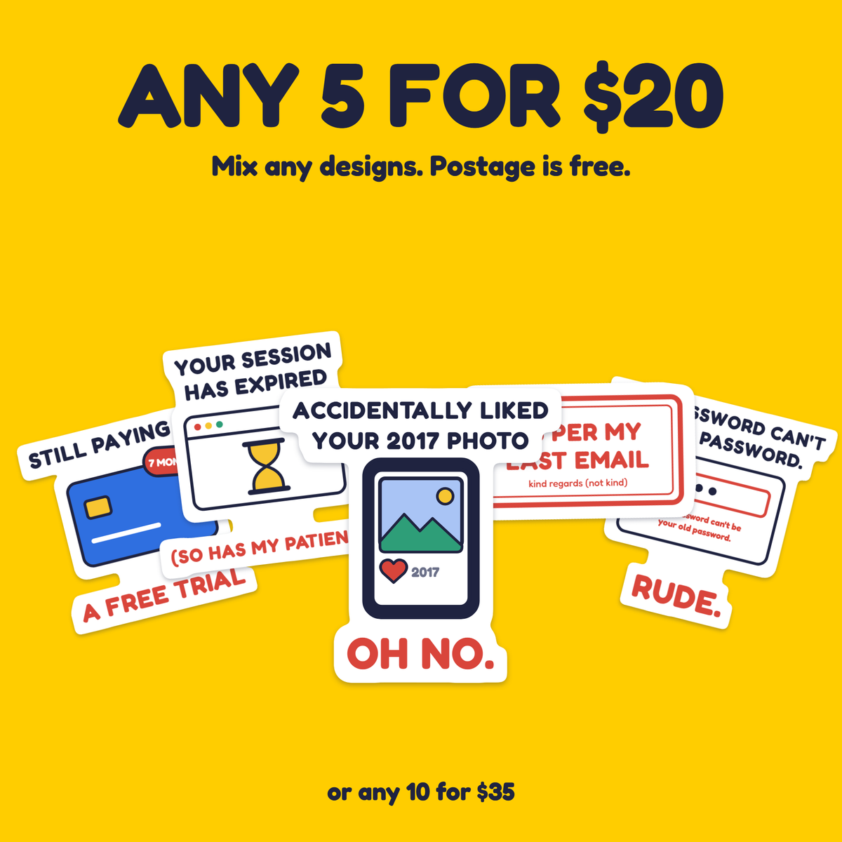 Accidentally Liked Your 2017 Photo sticker with the any 5 for $20 offer
