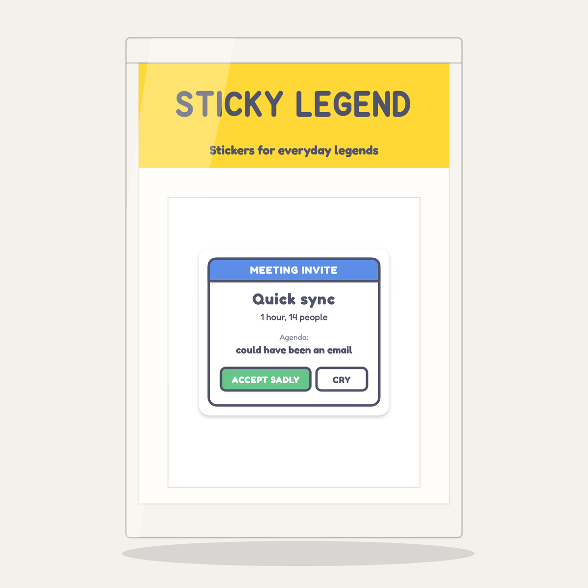 Could Have Been an Email sticker next to a bank card for size