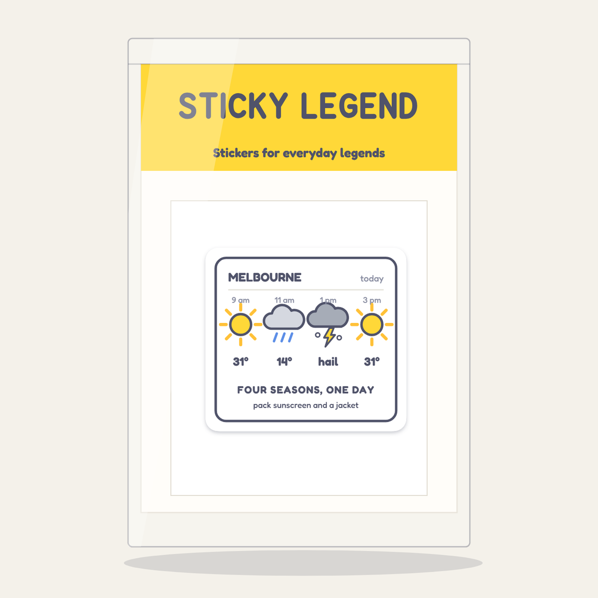 Four Seasons, One Day sticker in its Sticky Legend pack