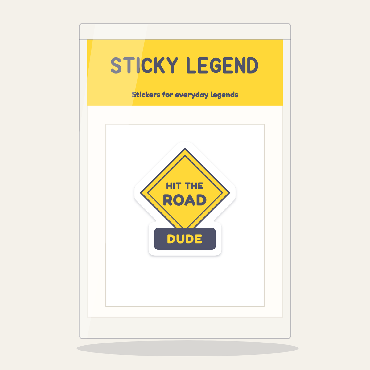 Hit the Road, Dude (Road Sign) sticker in its Sticky Legend pack