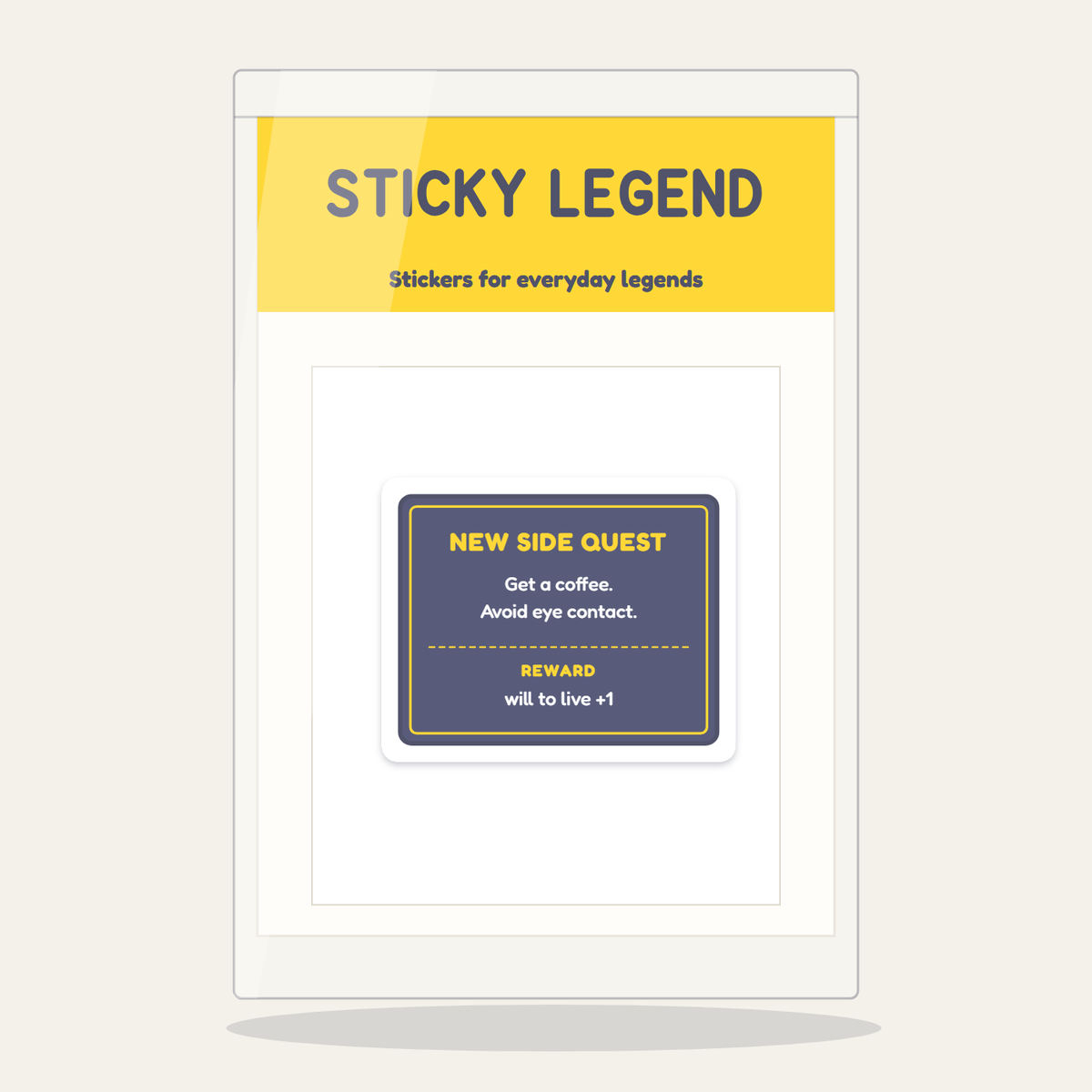 New Side Quest sticker in its Sticky Legend pack