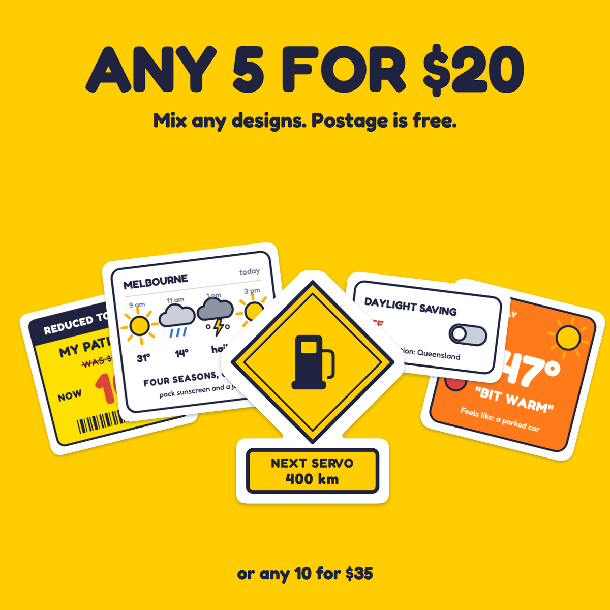 Next Servo 400 km sticker in a pack of five for $20