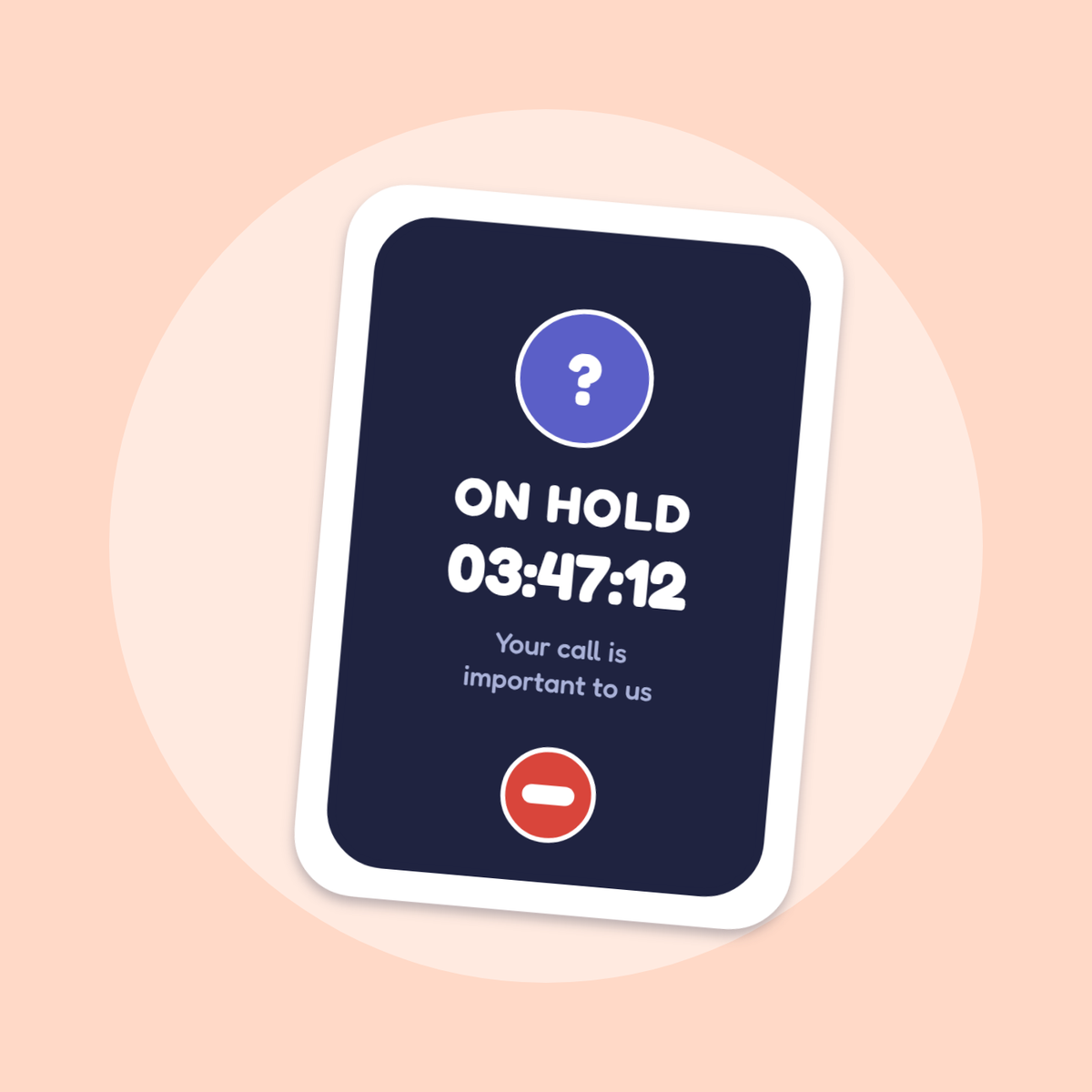 On Hold: 03:47:12 sticker