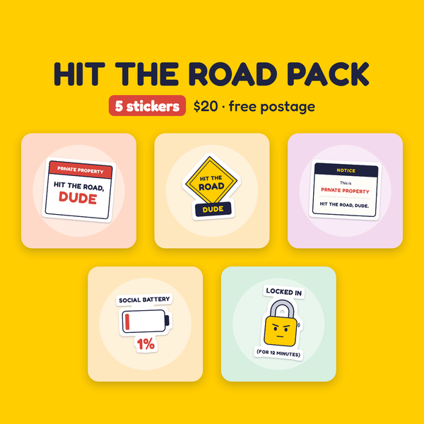 Hit the Road Pack: 5 Sticky Legend stickers