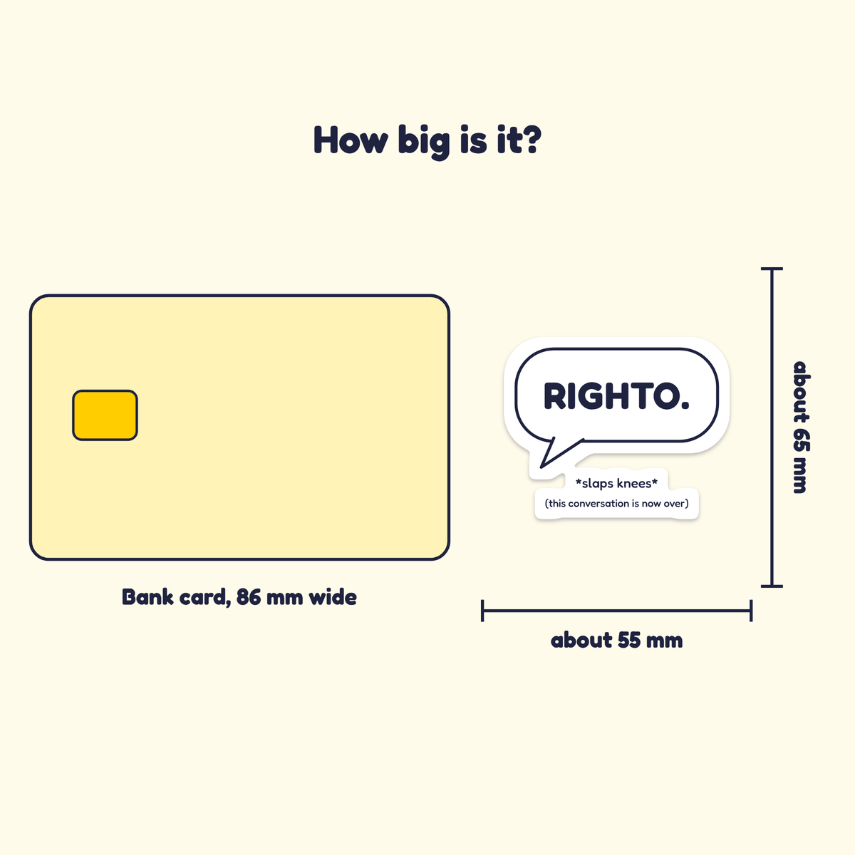 Righto. (Slaps Knees) sticker in a pack of five for $20