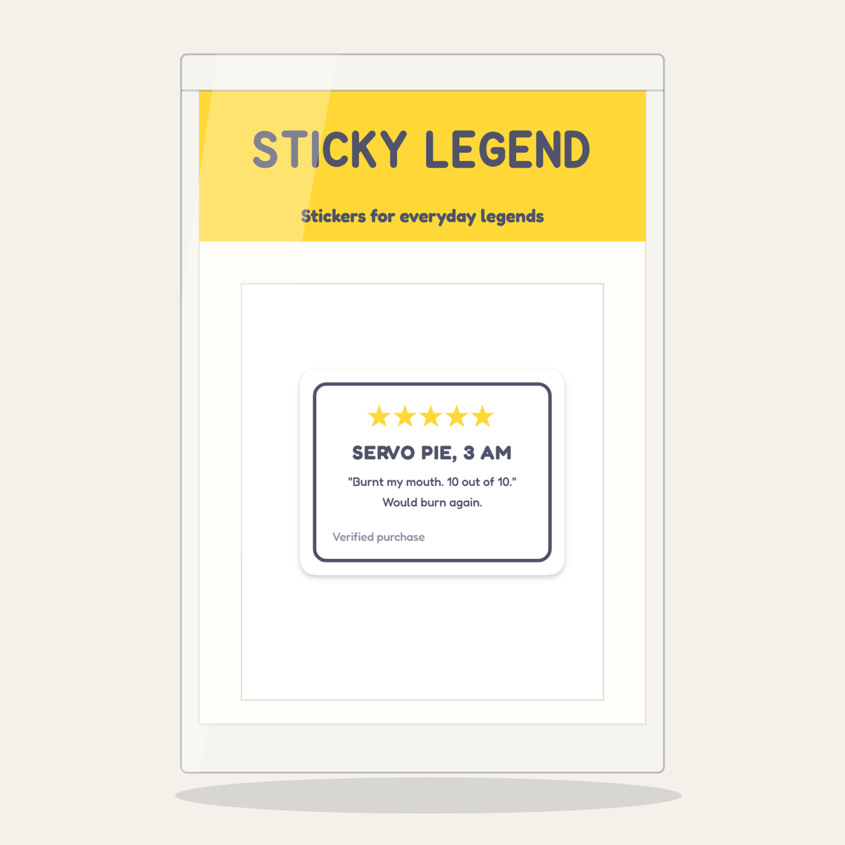 Servo Pie, 3 am: Five Stars sticker in its Sticky Legend pack