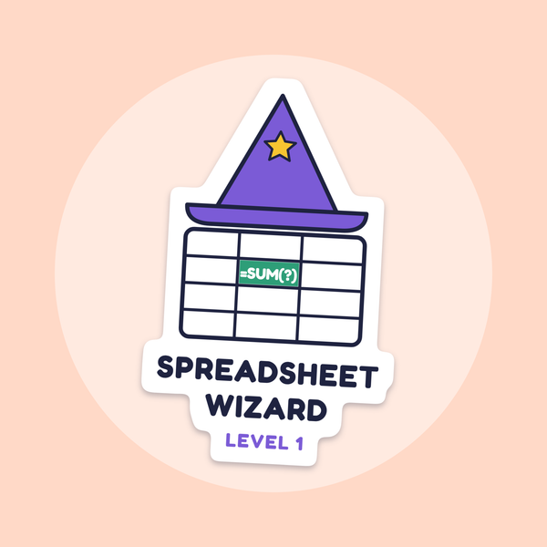 Spreadsheet Wizard, Level 1 sticker