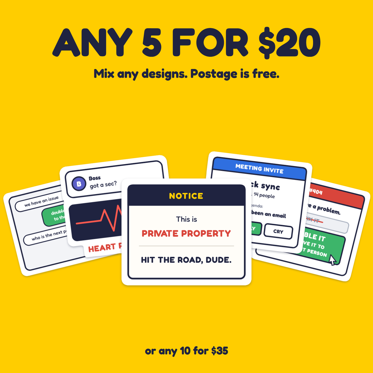 This Is Private Property sticker in a pack of five for $20