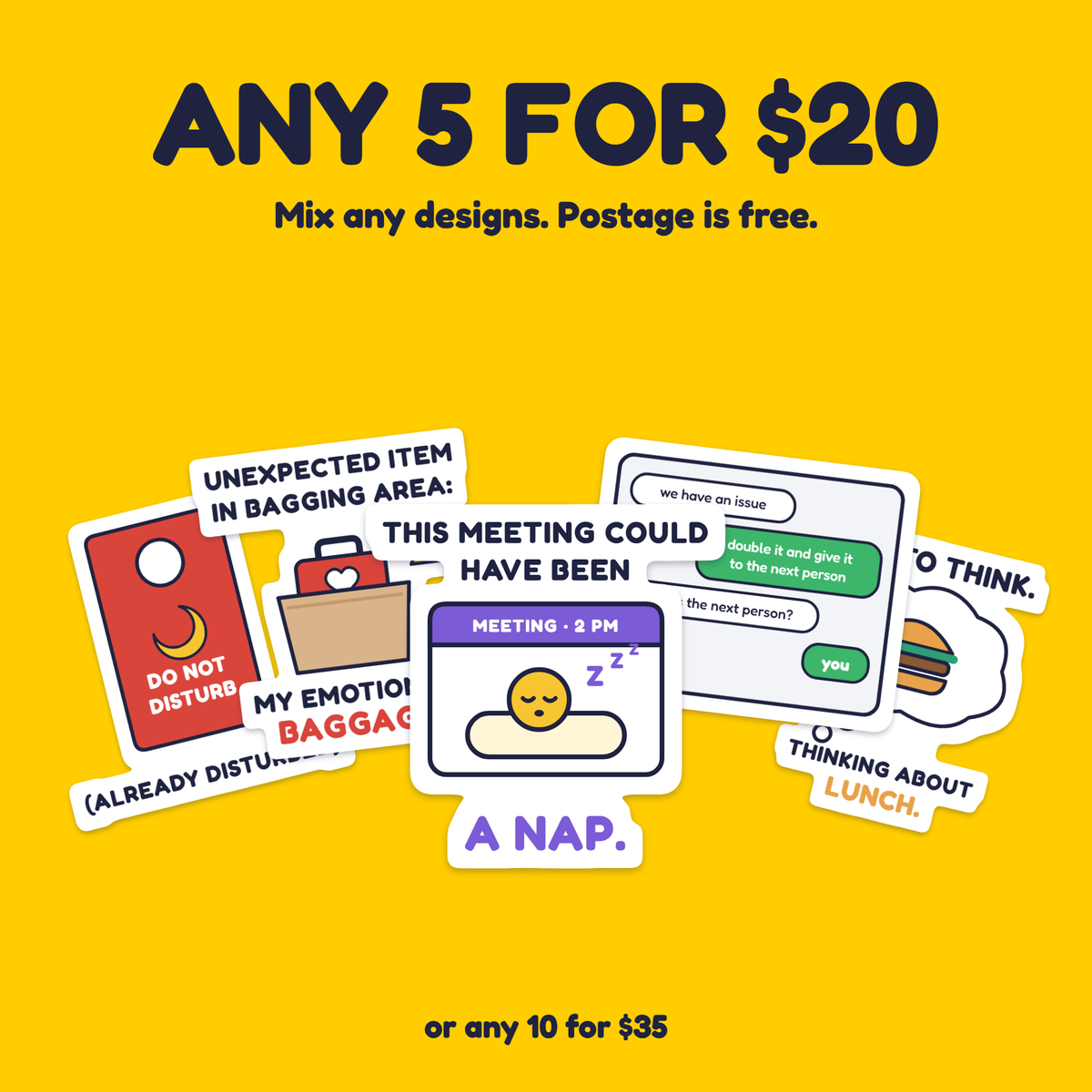 This Meeting Could Have Been a Nap sticker with the any 5 for $20 offer