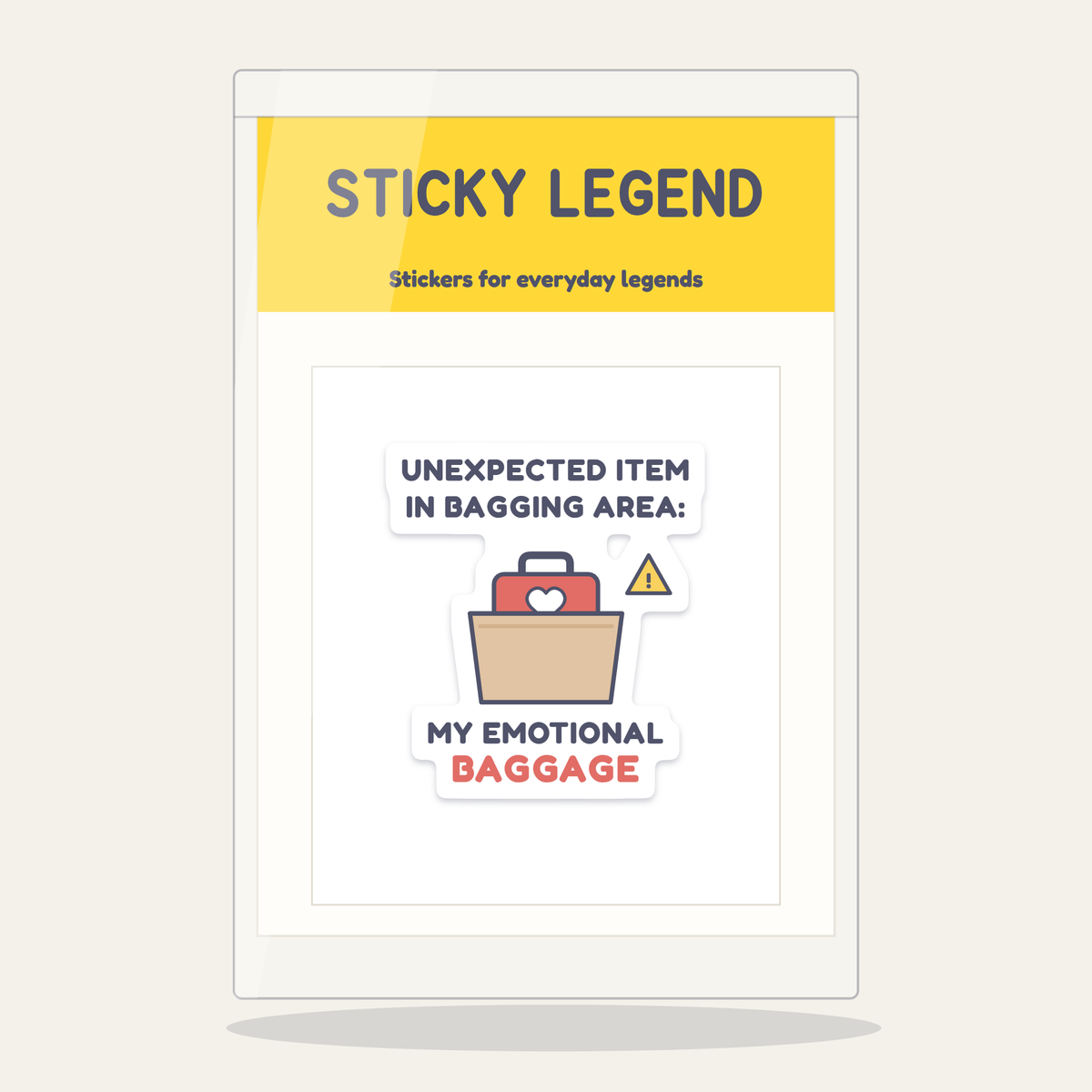Unexpected Item in Bagging Area sticker in its Sticky Legend pack