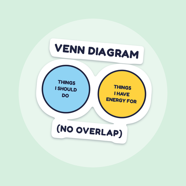 Venn Diagram: No Overlap sticker