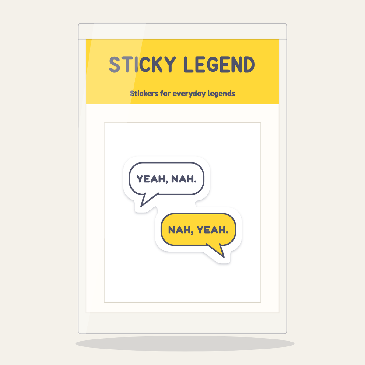 Yeah, Nah. Nah, Yeah. sticker in its Sticky Legend pack